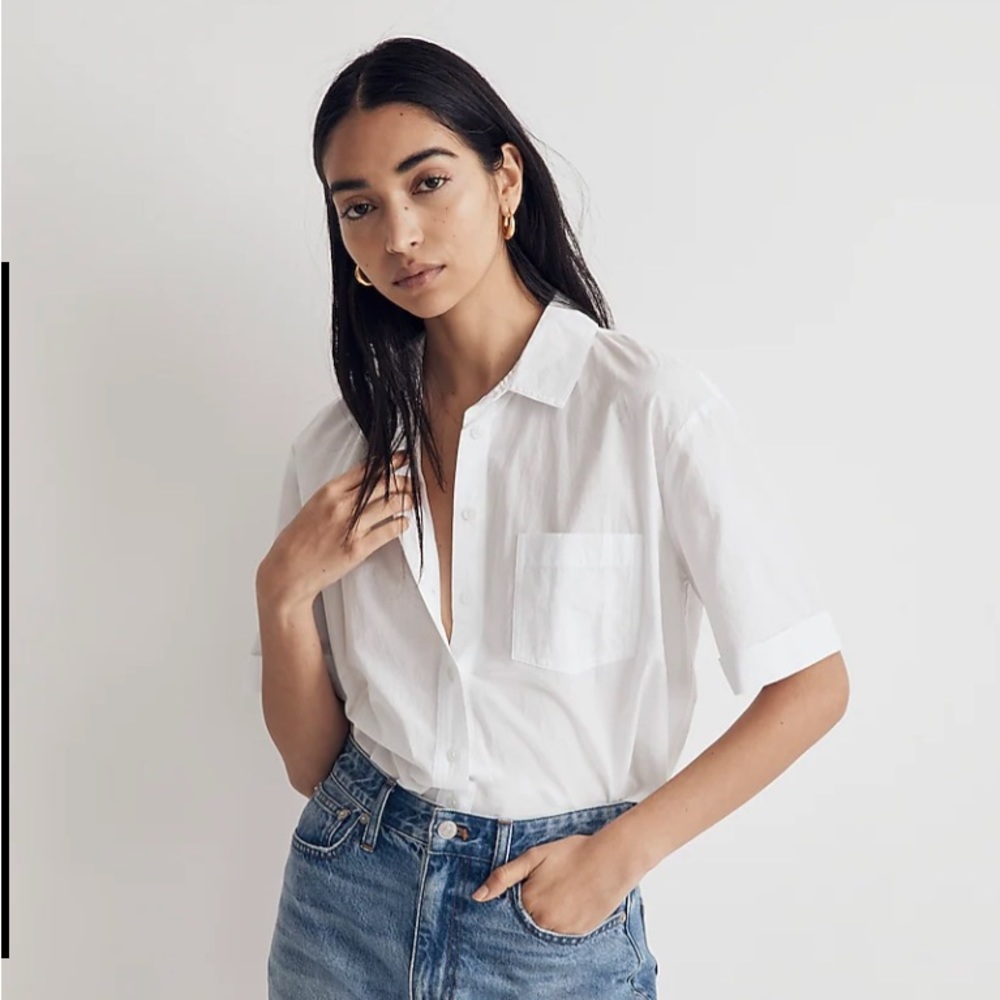 Madewell Signature Poplin Short-Sleeve Button-Down Shirt
